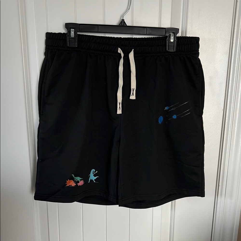 Black Graphic Men's Shorts